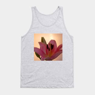 Lily on Orange, studio Pink  Flower close up Tank Top